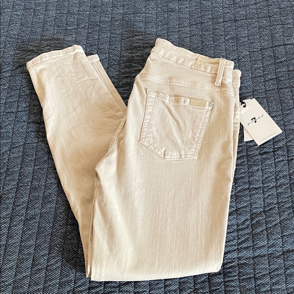 7 For All Mankind Slim Illusion Jeans in Buff